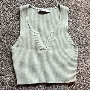 Zara Cropped Knit Top